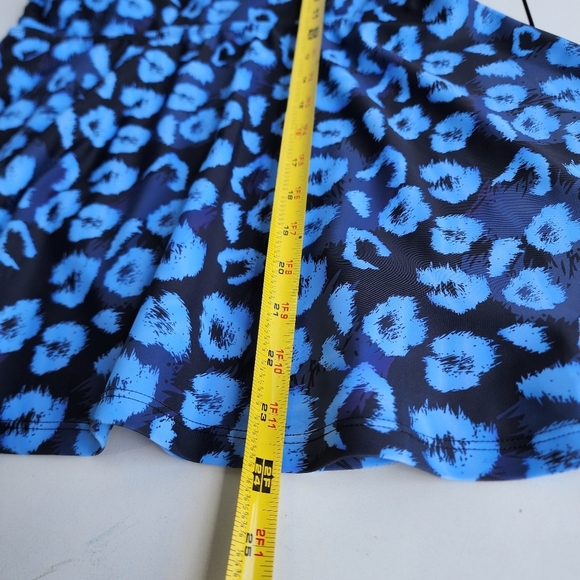 NWOT NOON SWIM Womens 1pc Swimsuit Top Tankini Peplum Blue Print Strap Sz 10 - Picture 9 of 14